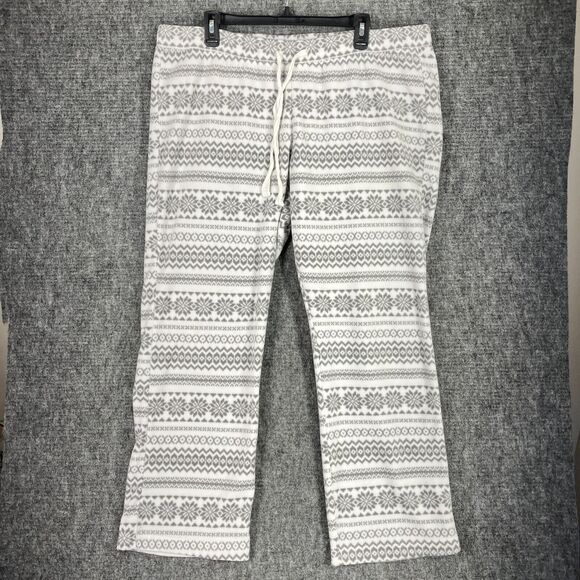 OLD NAVY MENS PAJAMA PANTS EXTRA-LARGE SNOWFLAKE FLEECE SLEEPWEAR DRAWSTRING - Picture 2 of 10